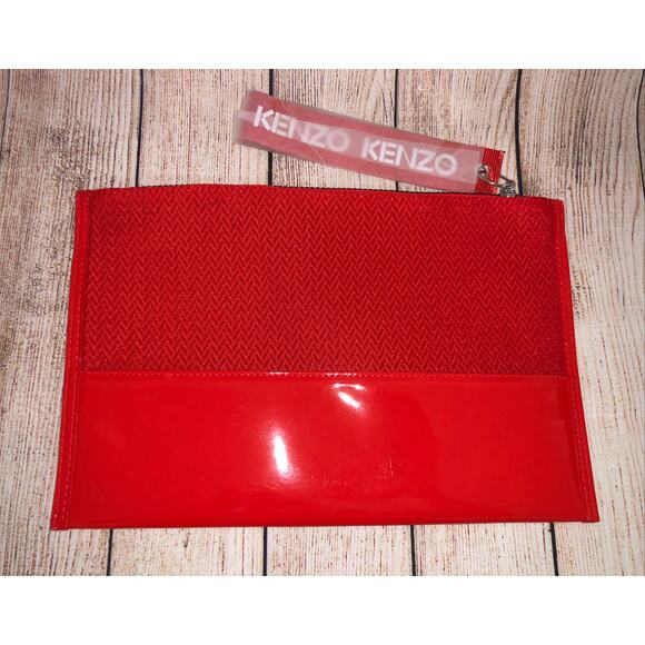 Kenzo Perfumes Red Zippered Cosmetic Pouch Bag Rare New - Picture 3 of 7